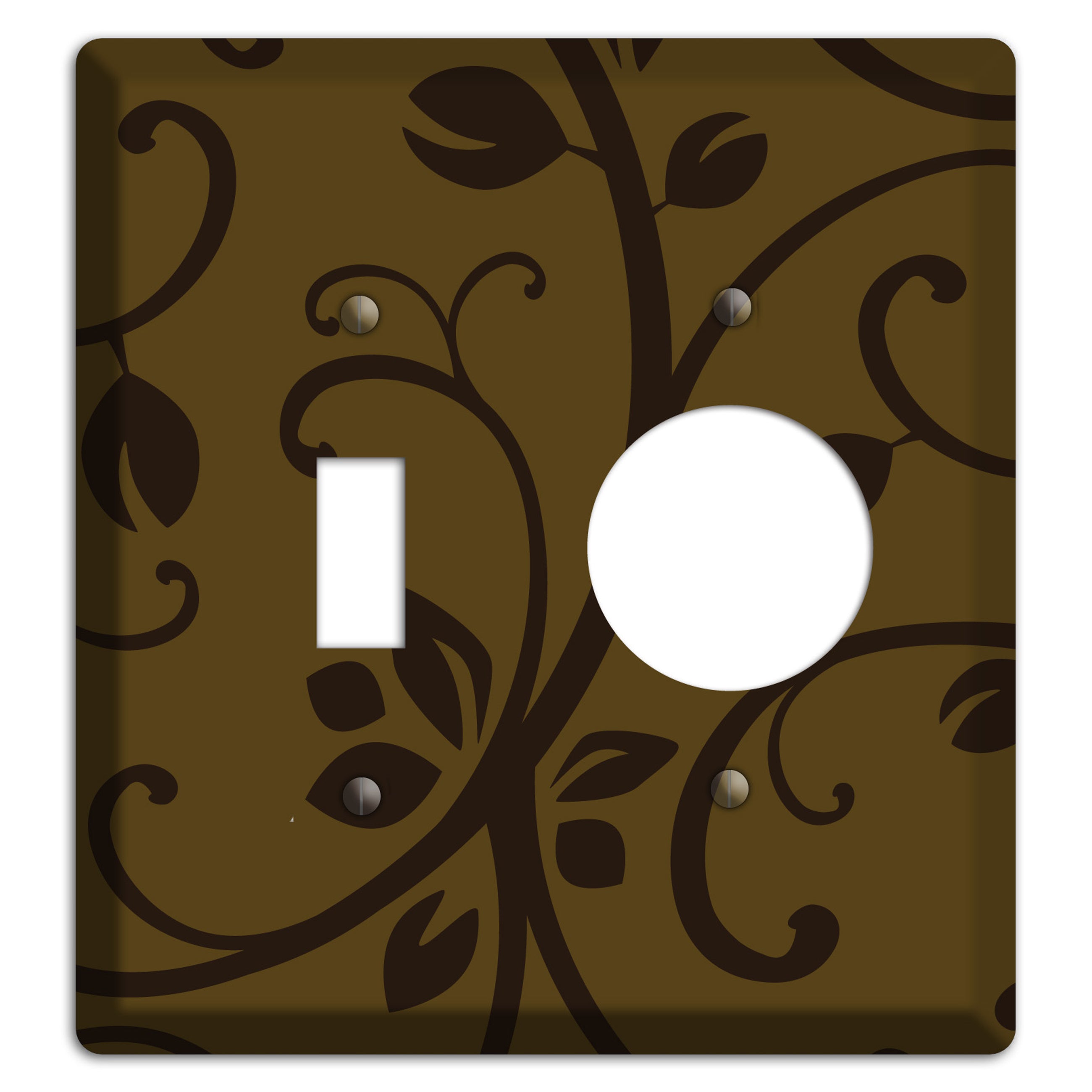 Brown Bud Sprig Toggle / Receptacle Wallplate