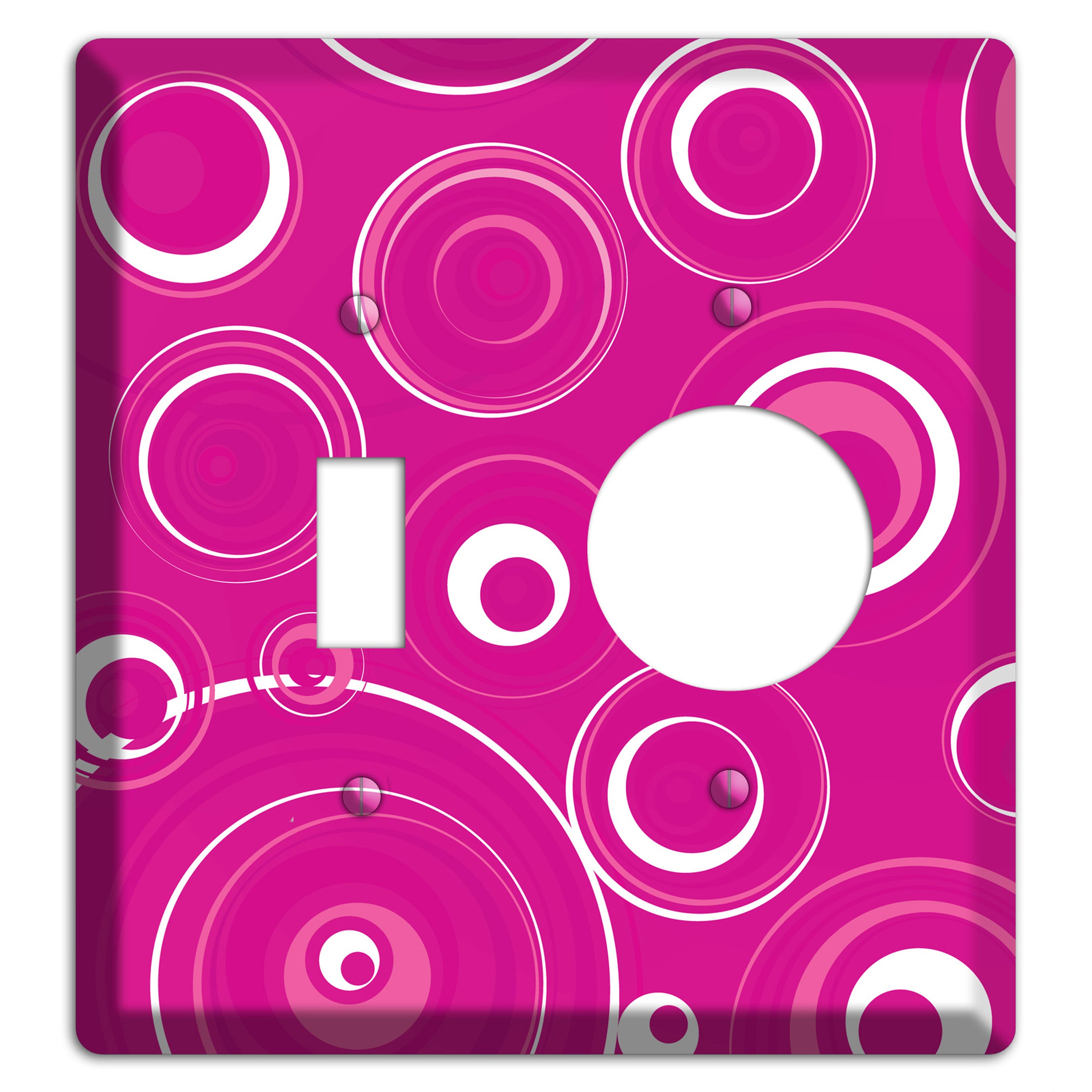 Dark Pink Circles Toggle / Receptacle Wallplate