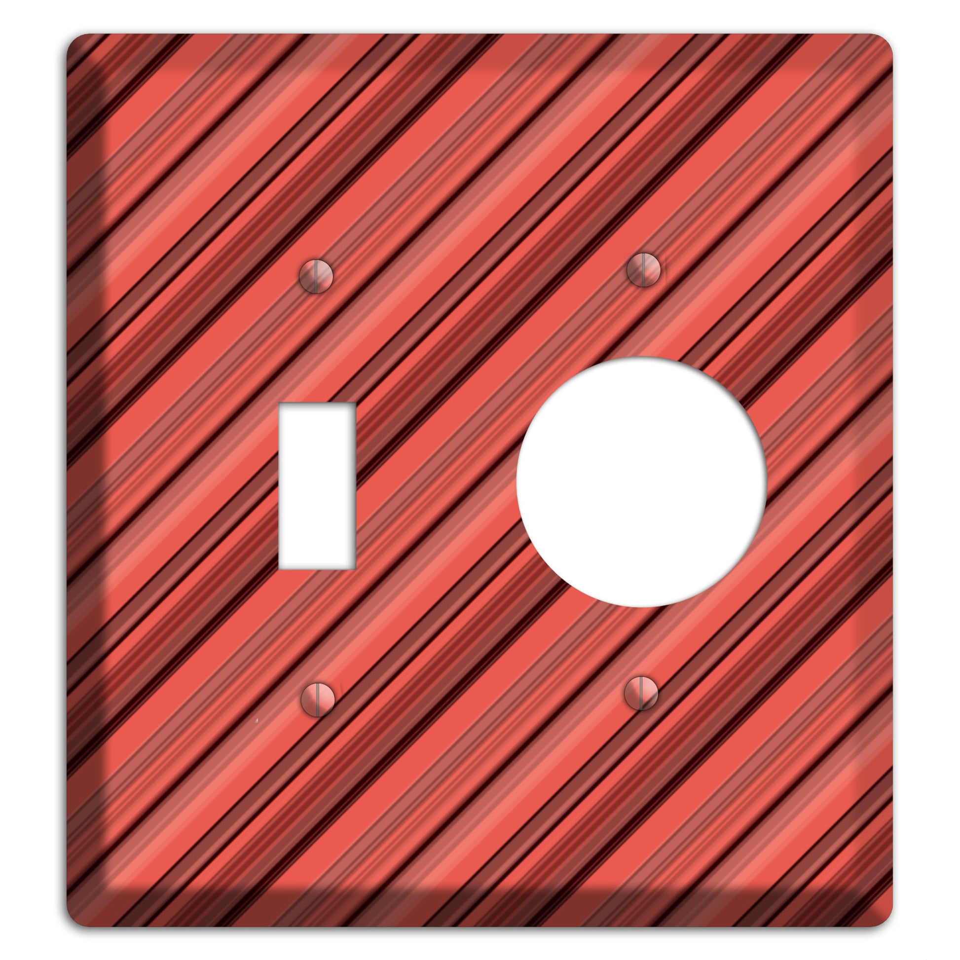 Red Stripes 2 Toggle / Receptacle Wallplate