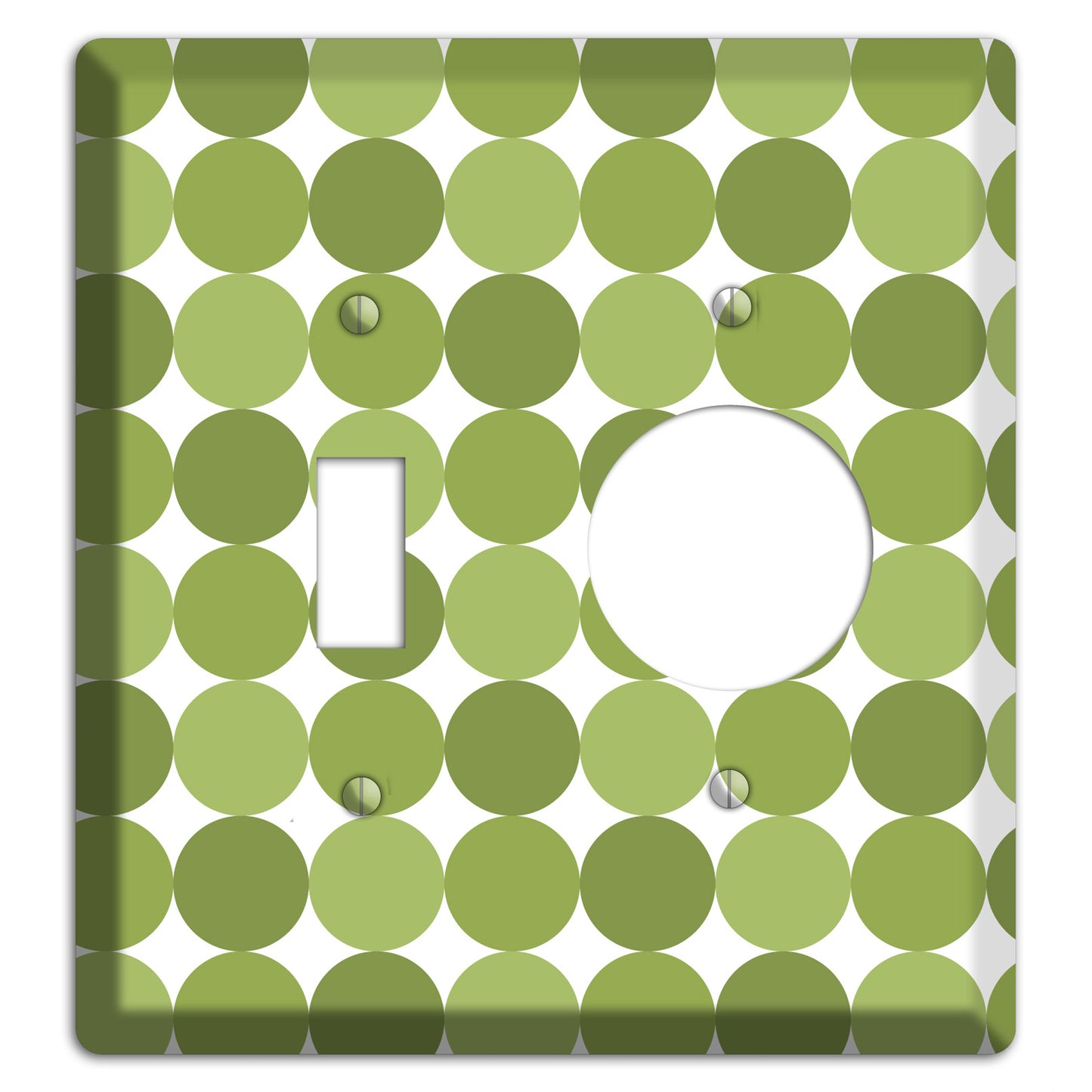 Multi Olive Tiled Dots Toggle / Receptacle Wallplate