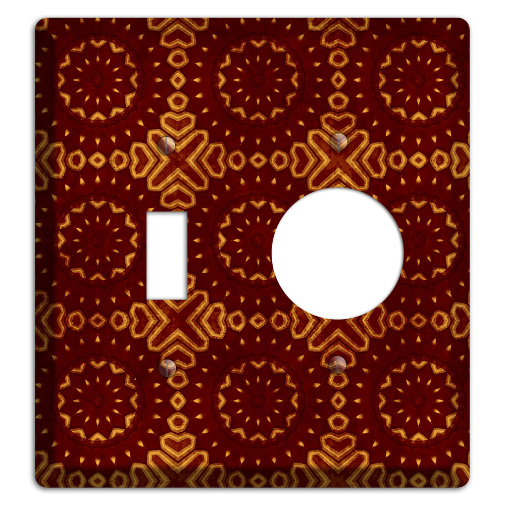 Maroon Grunge Suzani 3 Toggle / Receptacle Wallplate