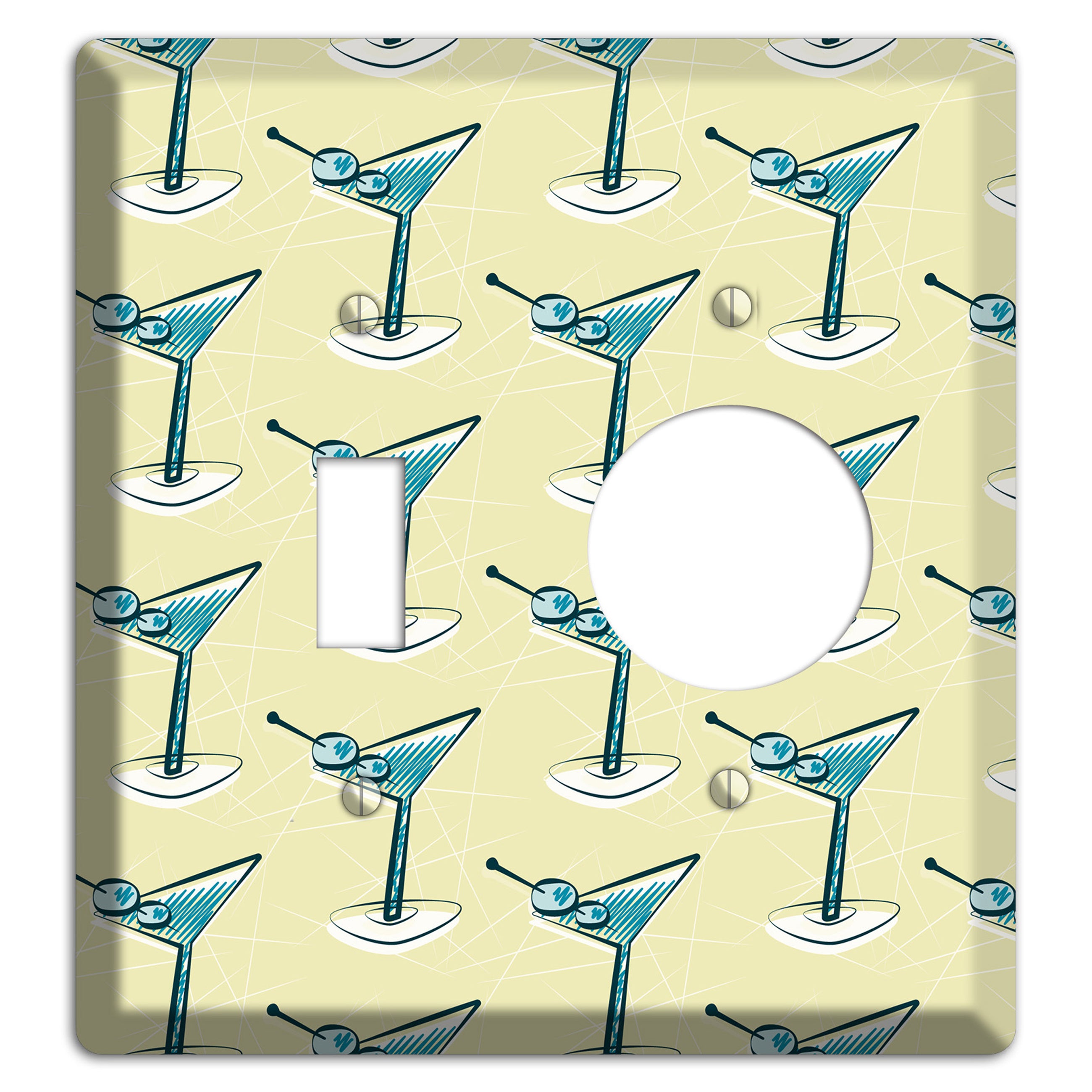 Yellow Martini Toggle / Receptacle Wallplate