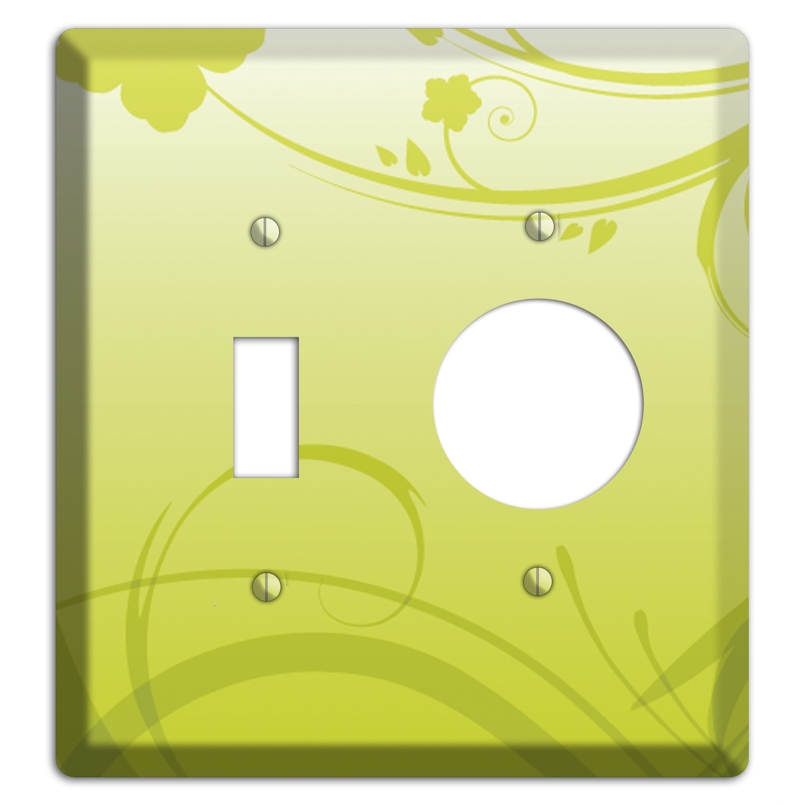 Green Swirls Toggle / Receptacle Wallplate