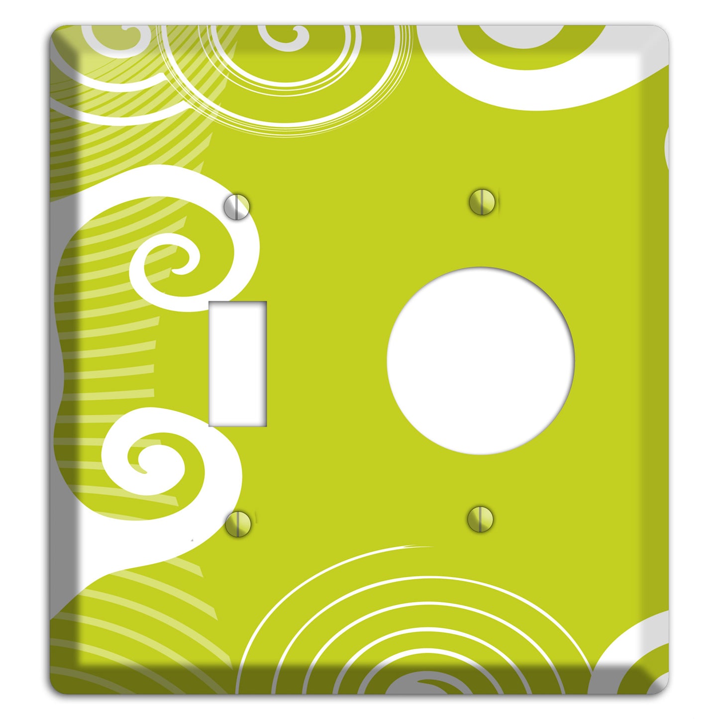 Abstract Green Toggle / Receptacle Wallplate