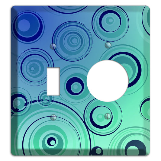 Blue and Green Circles Toggle / Receptacle Wallplate