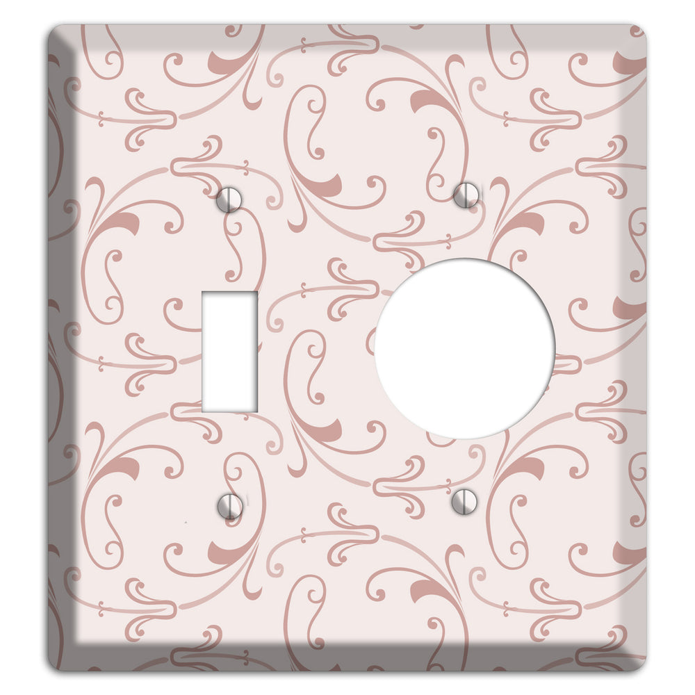 Dusty Rose Victorian Sprig Toggle / Receptacle Wallplate