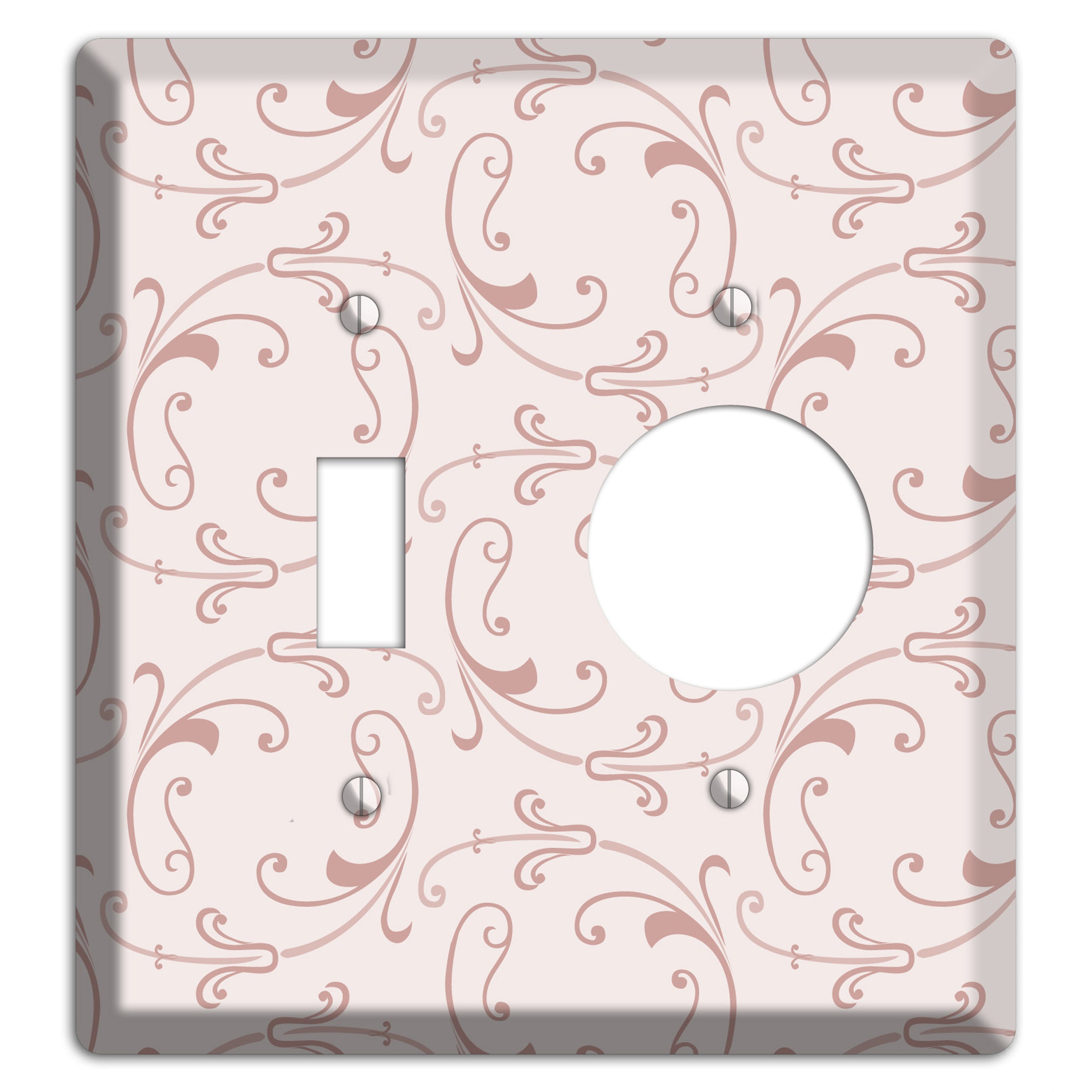 Dusty Rose Victorian Sprig Toggle / Receptacle Wallplate