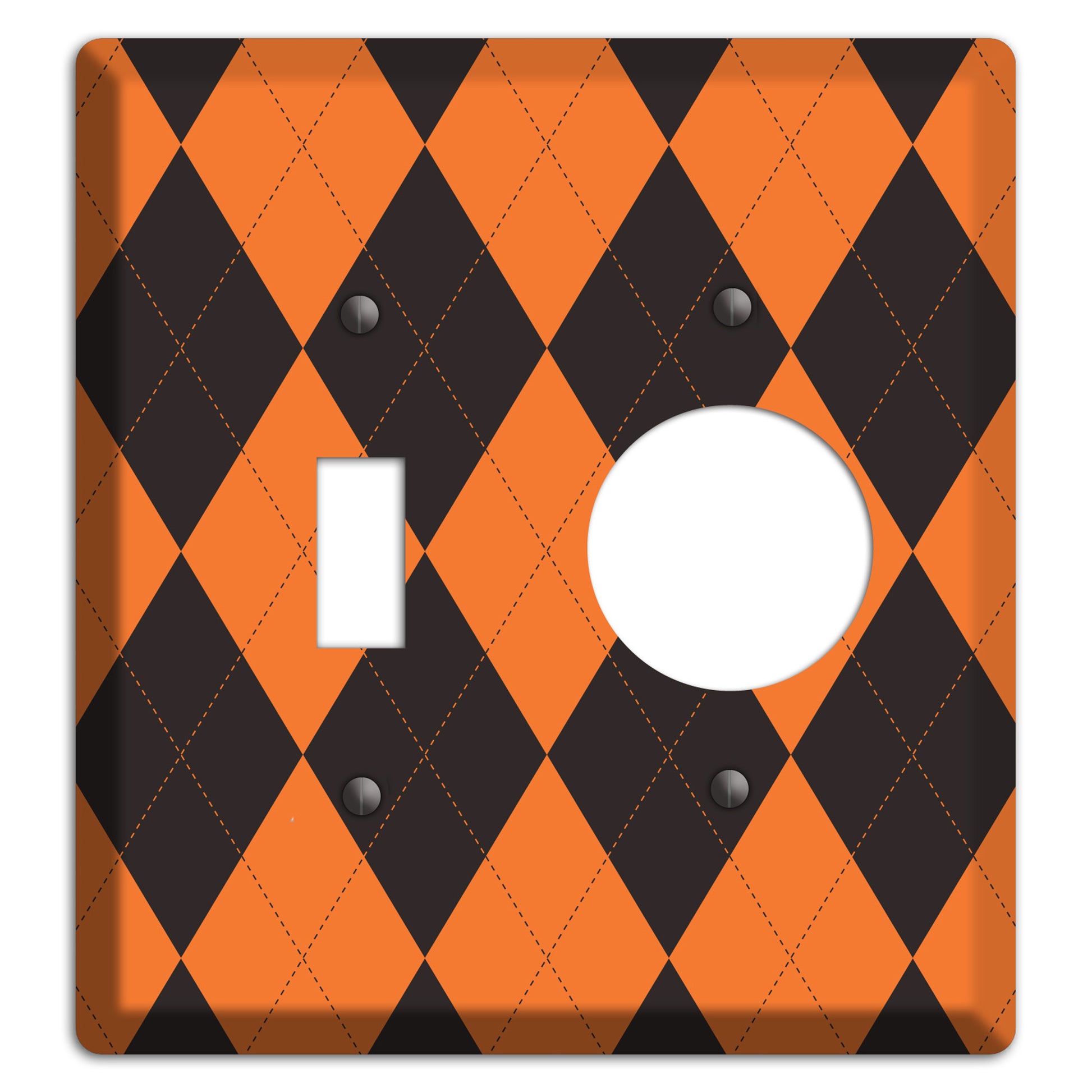 Orange Argyle Toggle / Receptacle Wallplate