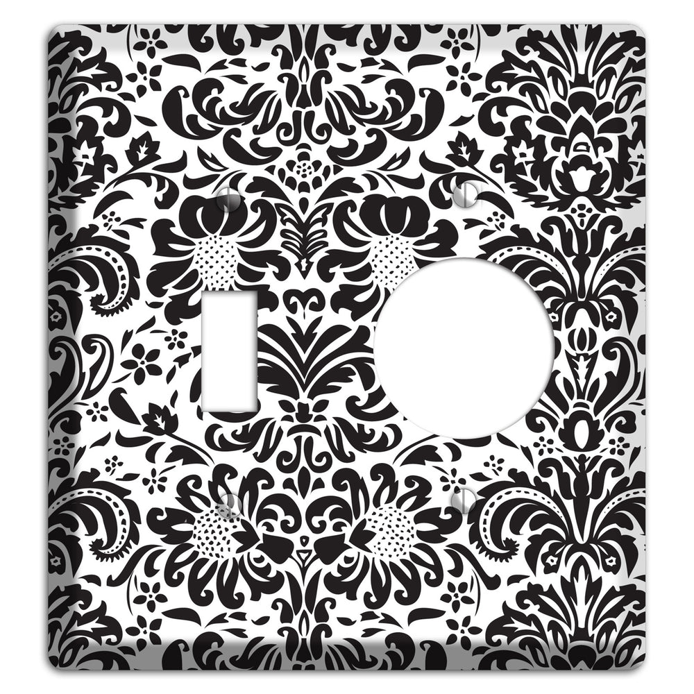 White with Black Toile Toggle / Receptacle Wallplate