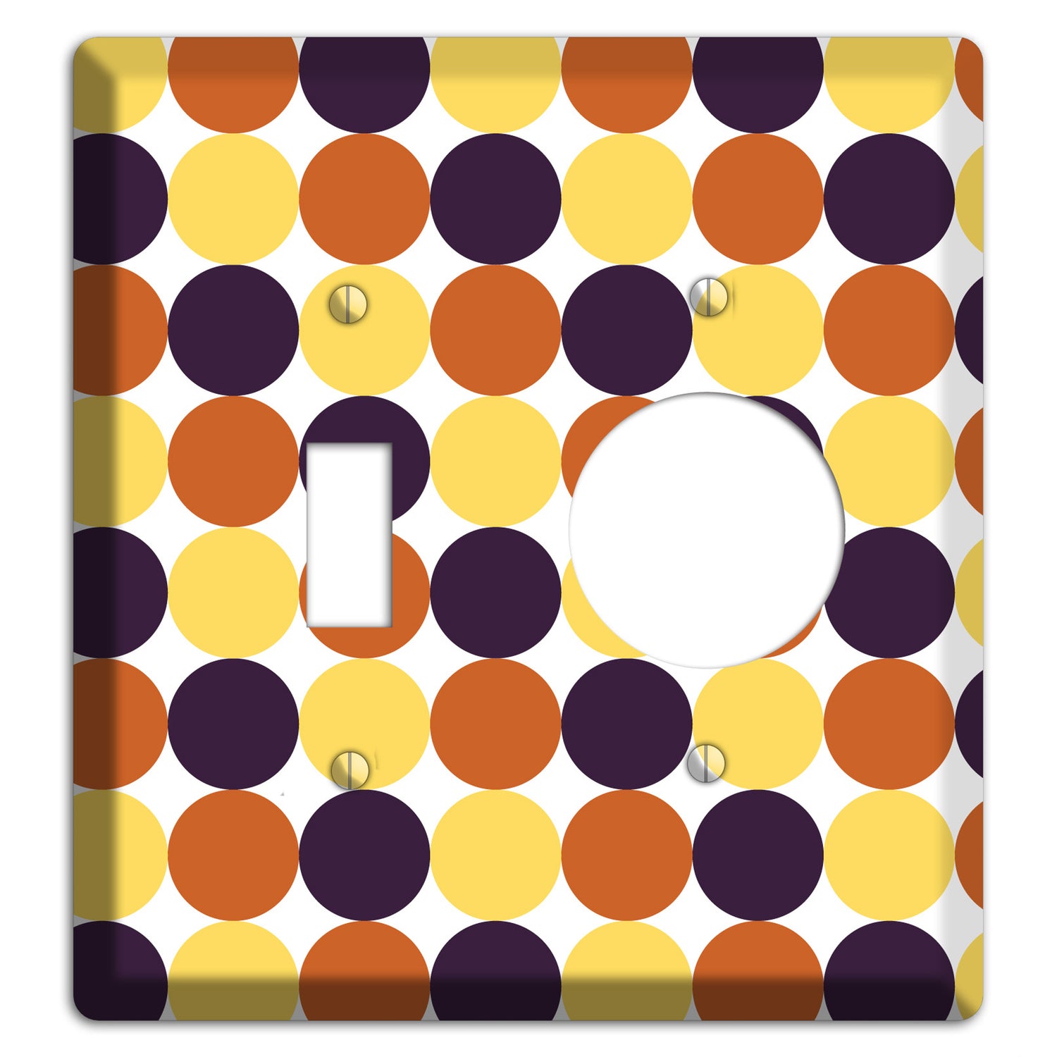 Yellow Umber Black Dots Toggle / Receptacle Wallplate