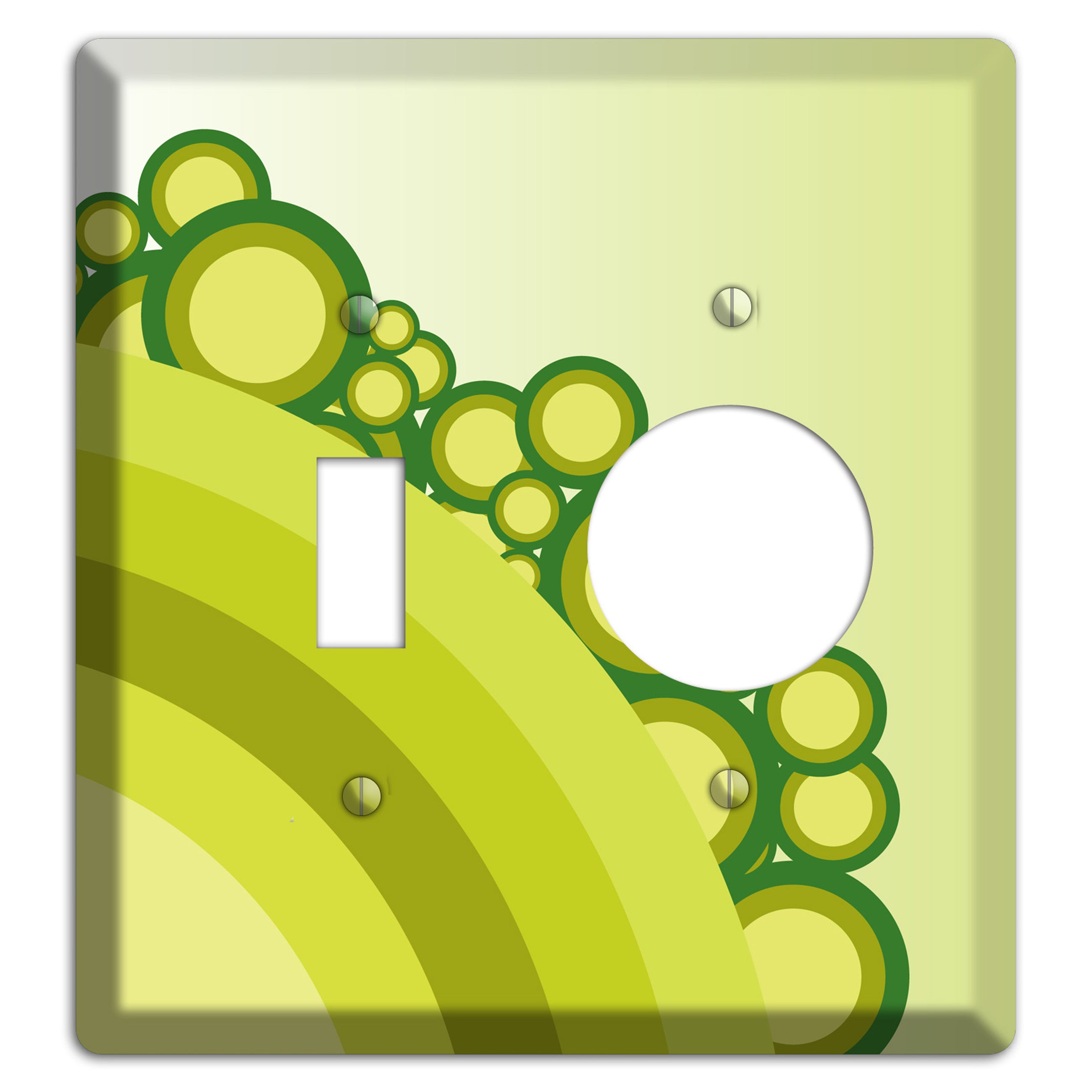 Green Rainbow Dots Toggle / Receptacle Wallplate