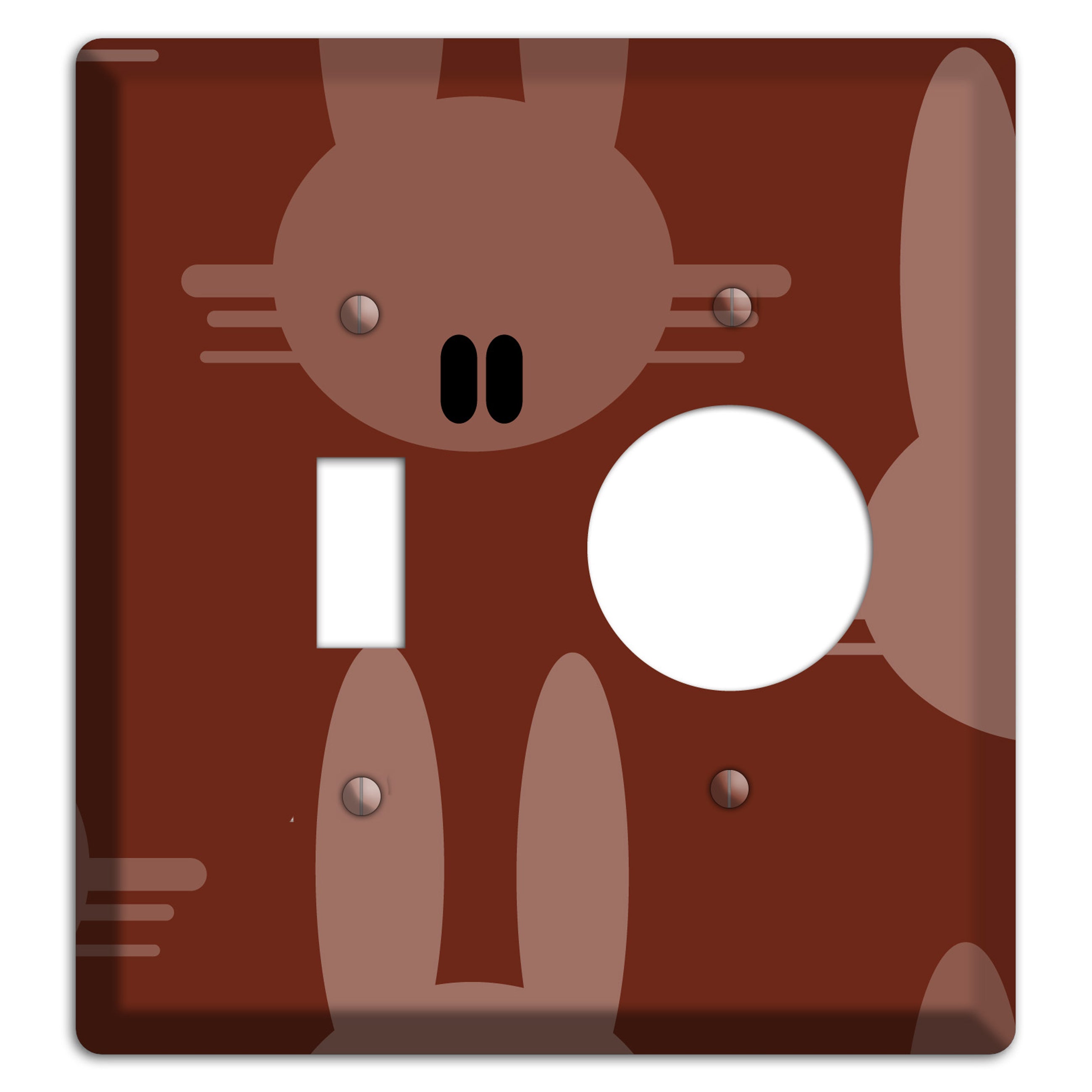 Maroon Bunny Toggle / Receptacle Wallplate