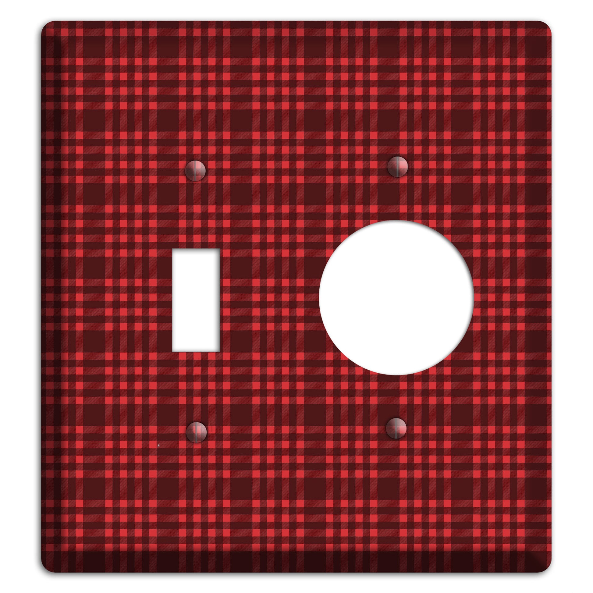 Maroon Plaid Toggle / Receptacle Wallplate