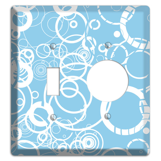 Light Blue Circles Toggle / Receptacle Wallplate