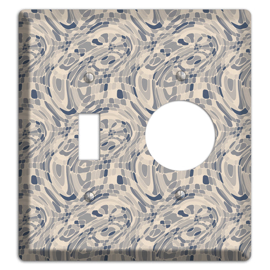 Blue and Beige Abstract 2 Toggle / Receptacle Wallplate