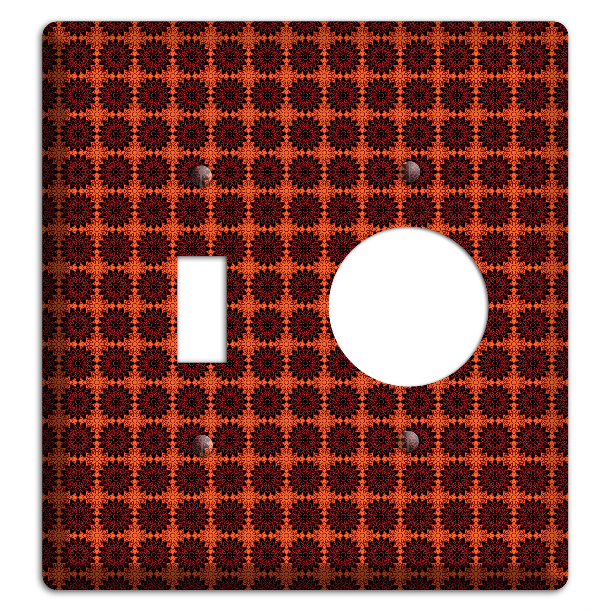 Red with Tiled Maroon Foulard Toggle / Receptacle Wallplate