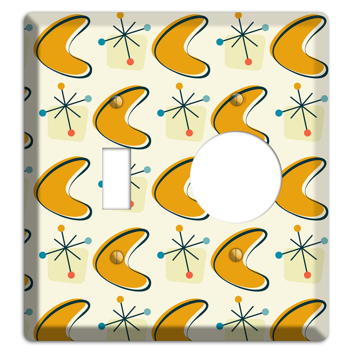 Yellow Boomerang Toggle / Receptacle Wallplate