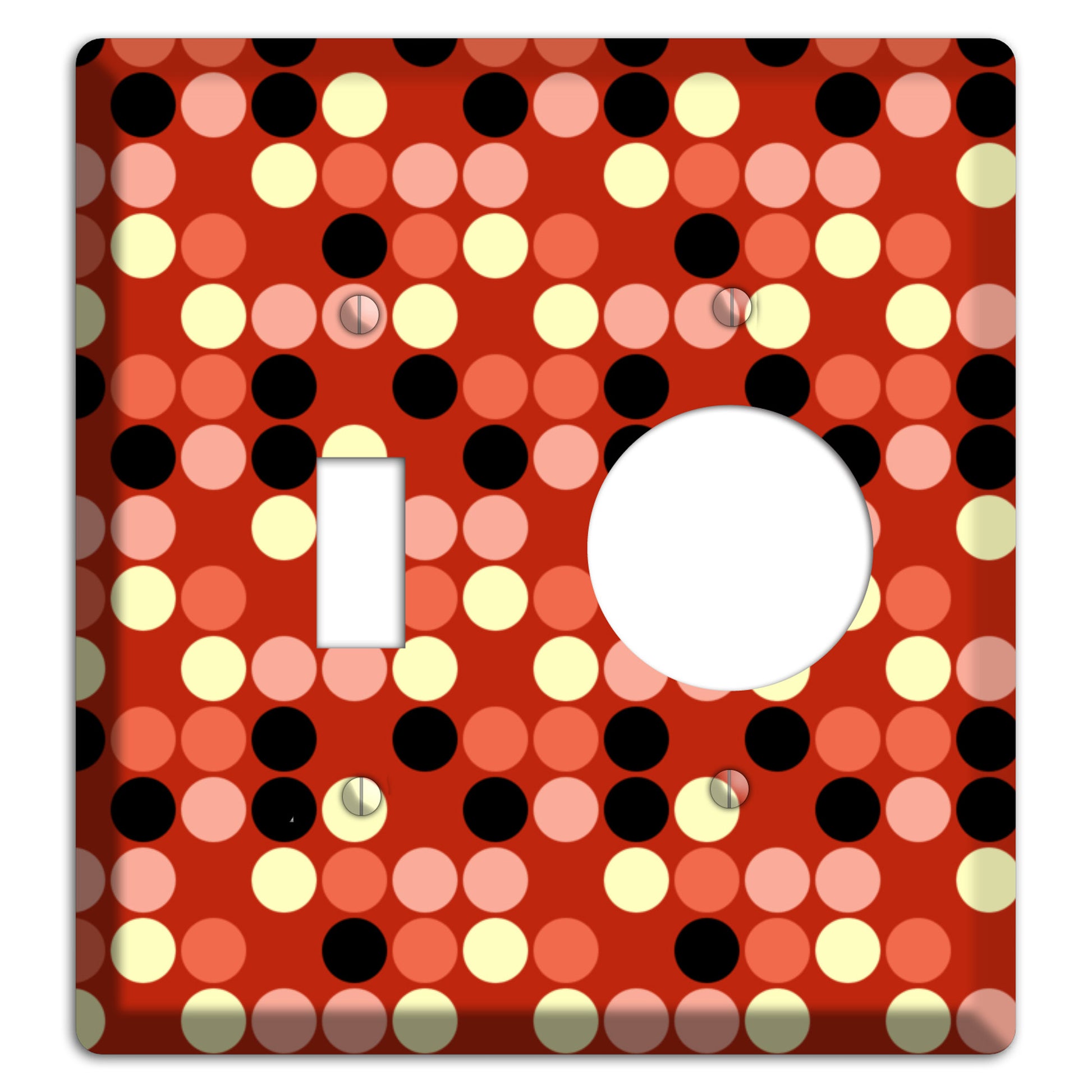 Multi Color Red Dots Toggle / Receptacle Wallplate