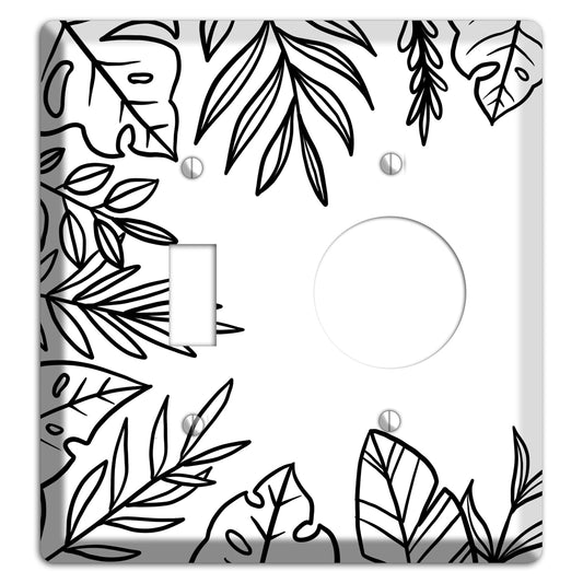 Hand-Drawn Leaves 4 Toggle / Receptacle Wallplate