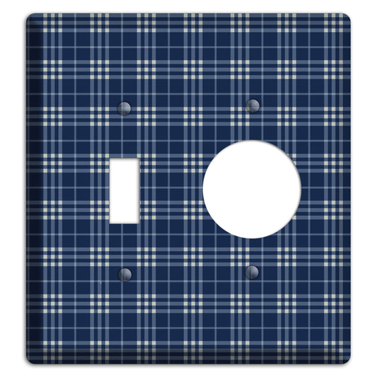 Blue and White Plaid Toggle / Receptacle Wallplate