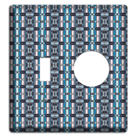 Blue and Grey Tapestry Toggle / Receptacle Wallplate