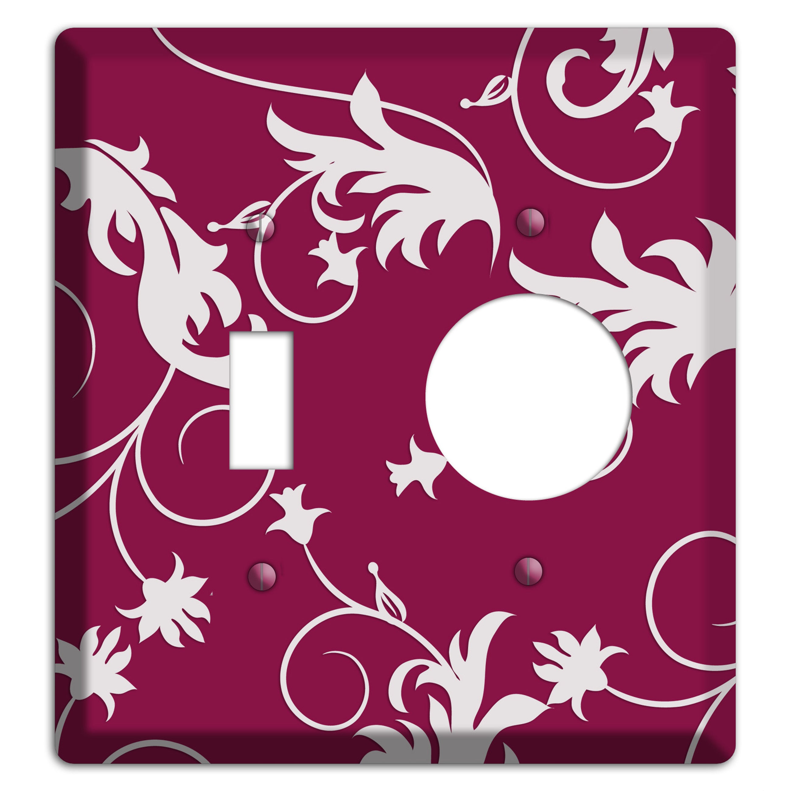 Fuschia Victorian Sprig Toggle / Receptacle Wallplate