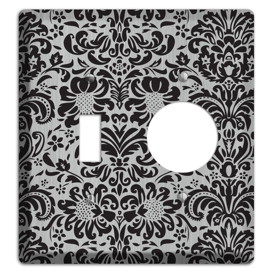 Black Toile  Stainless Toggle / Receptacle Wallplate