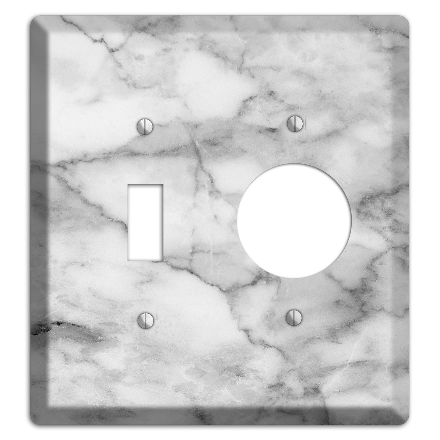 Gray and White Marble Toggle / Receptacle Wallplate