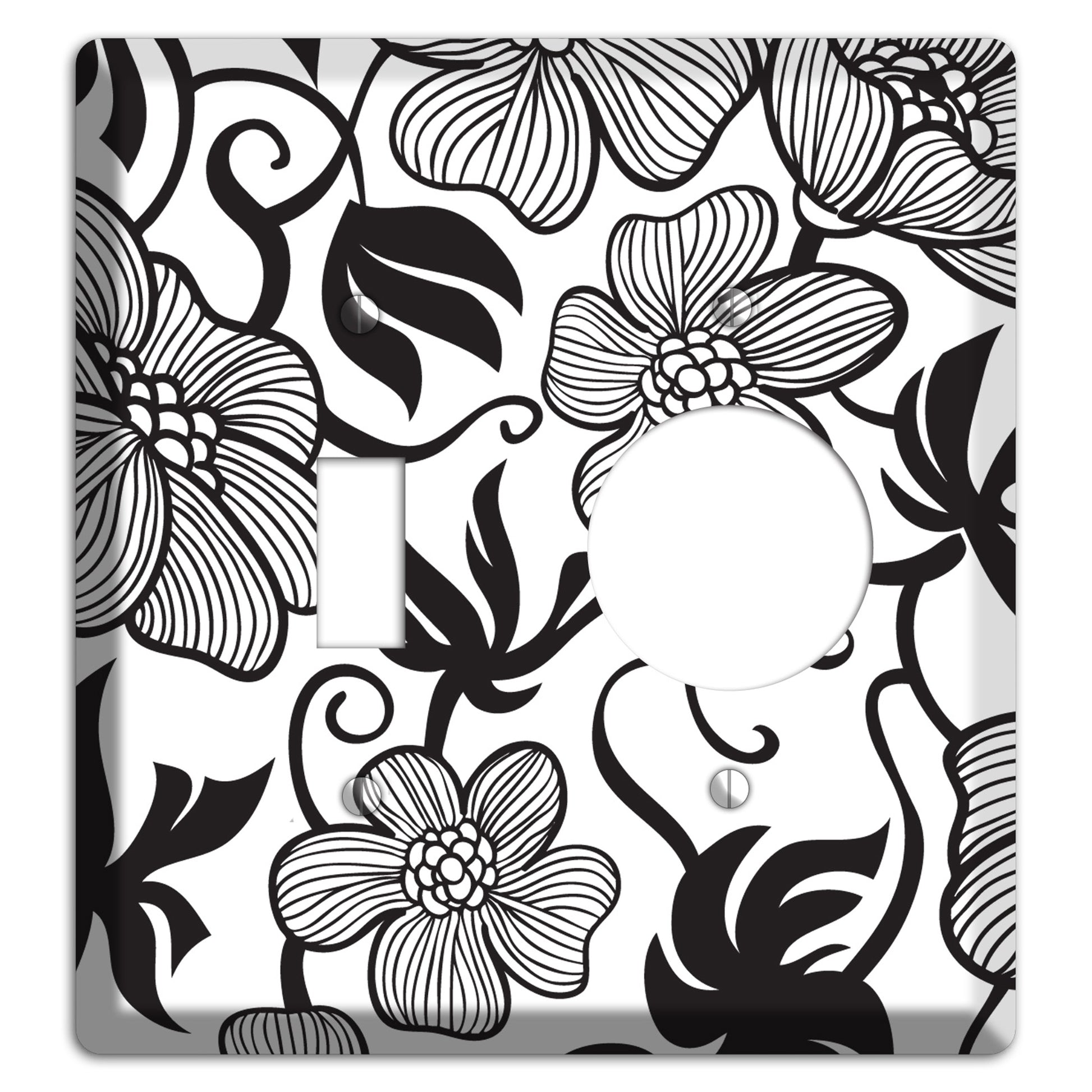 White with Black Tropical Toggle / Receptacle Wallplate