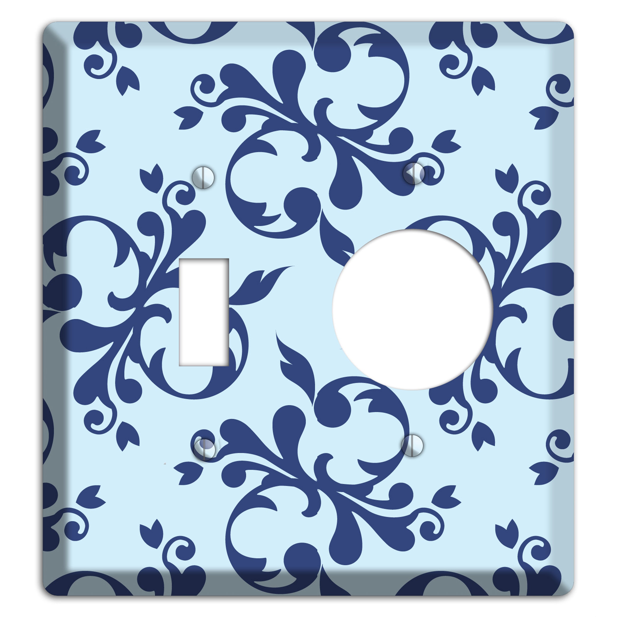 Blue Victorian Toile Toggle / Receptacle Wallplate