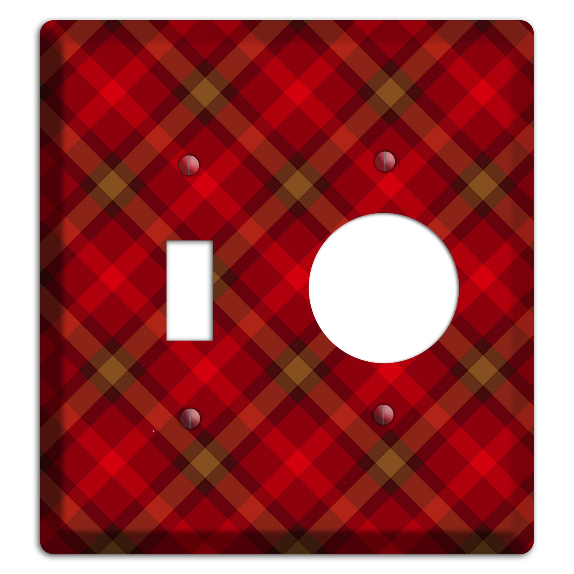 Red Tartan Toggle / Receptacle Wallplate