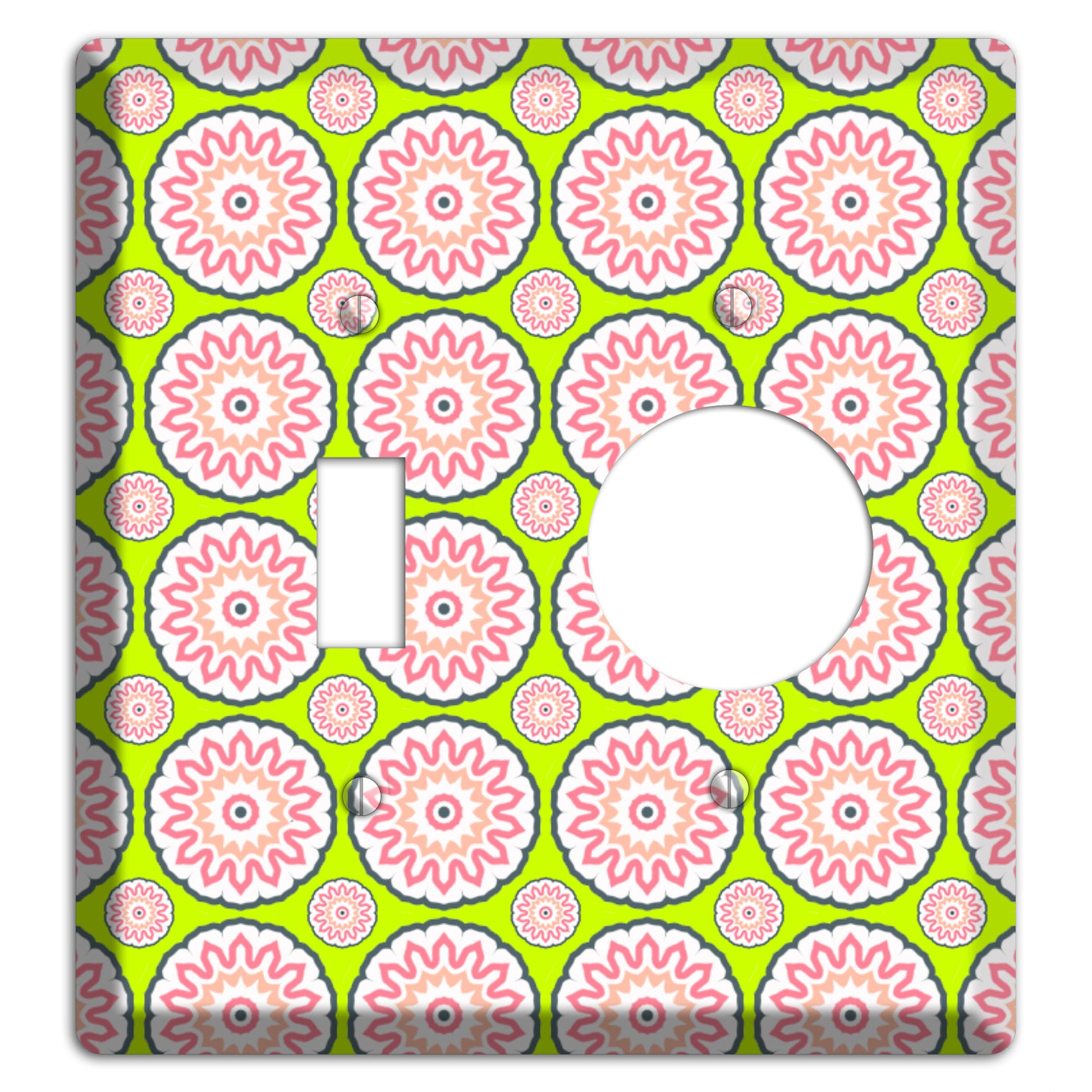 Green with Tiled Suzani Toggle / Receptacle Wallplate