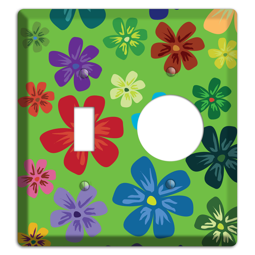 Orange Flowers Toggle / Receptacle Wallplate