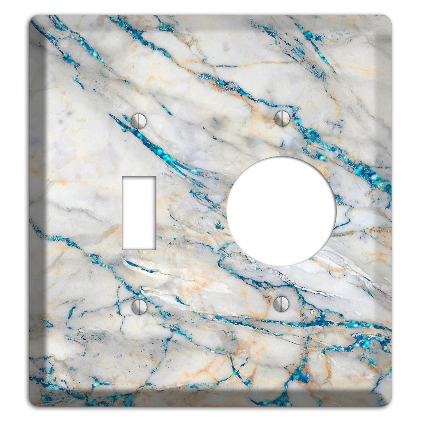 Bondi Blue Marble Toggle / Receptacle Wallplate