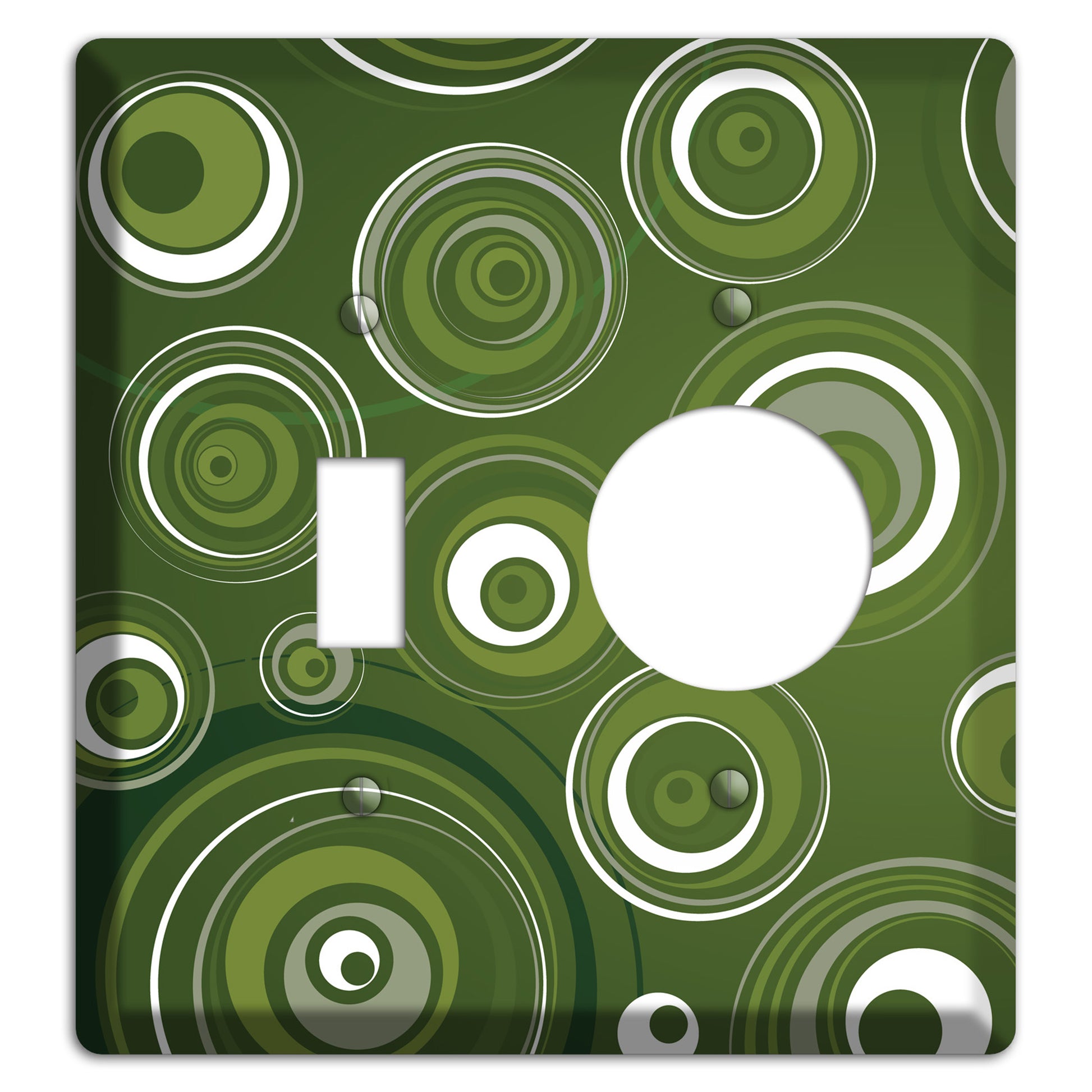 Green Circles Toggle / Receptacle Wallplate
