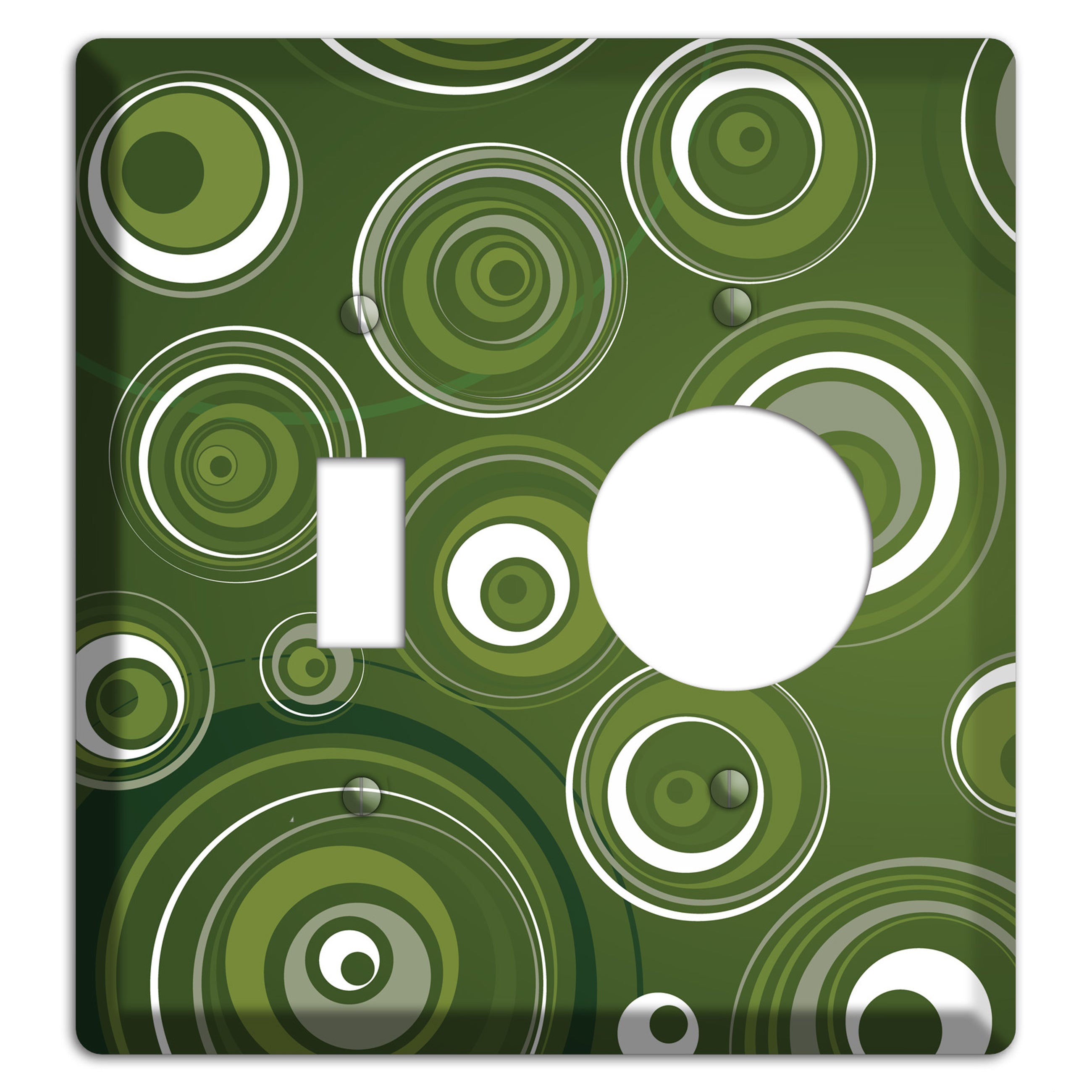 Green Circles Toggle / Receptacle Wallplate