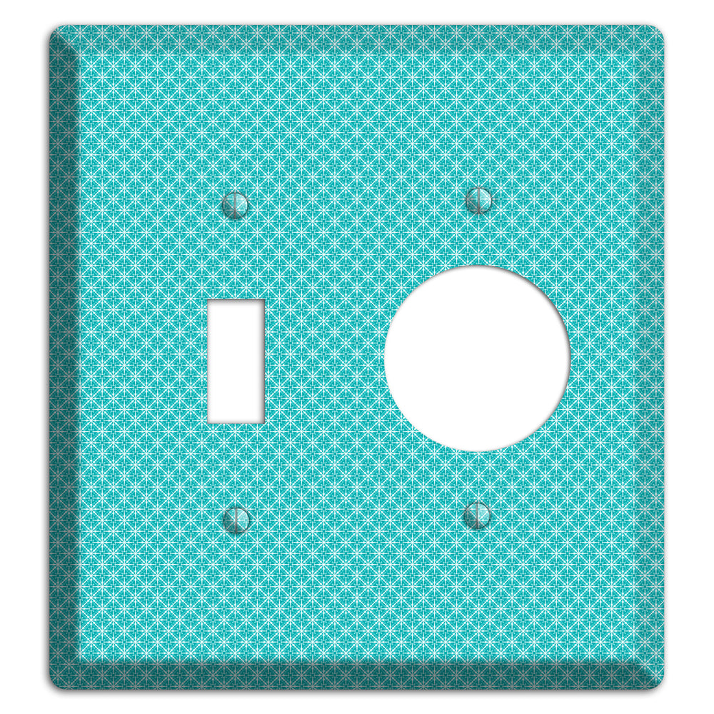 Turquoise Tiny Arabesque Toggle / Receptacle Wallplate