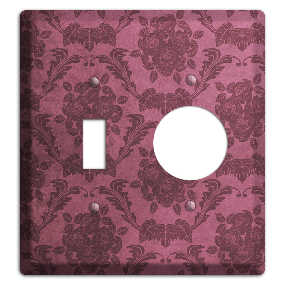 Turkish Rose Vintage Rose Damask Toggle / Receptacle Wallplate