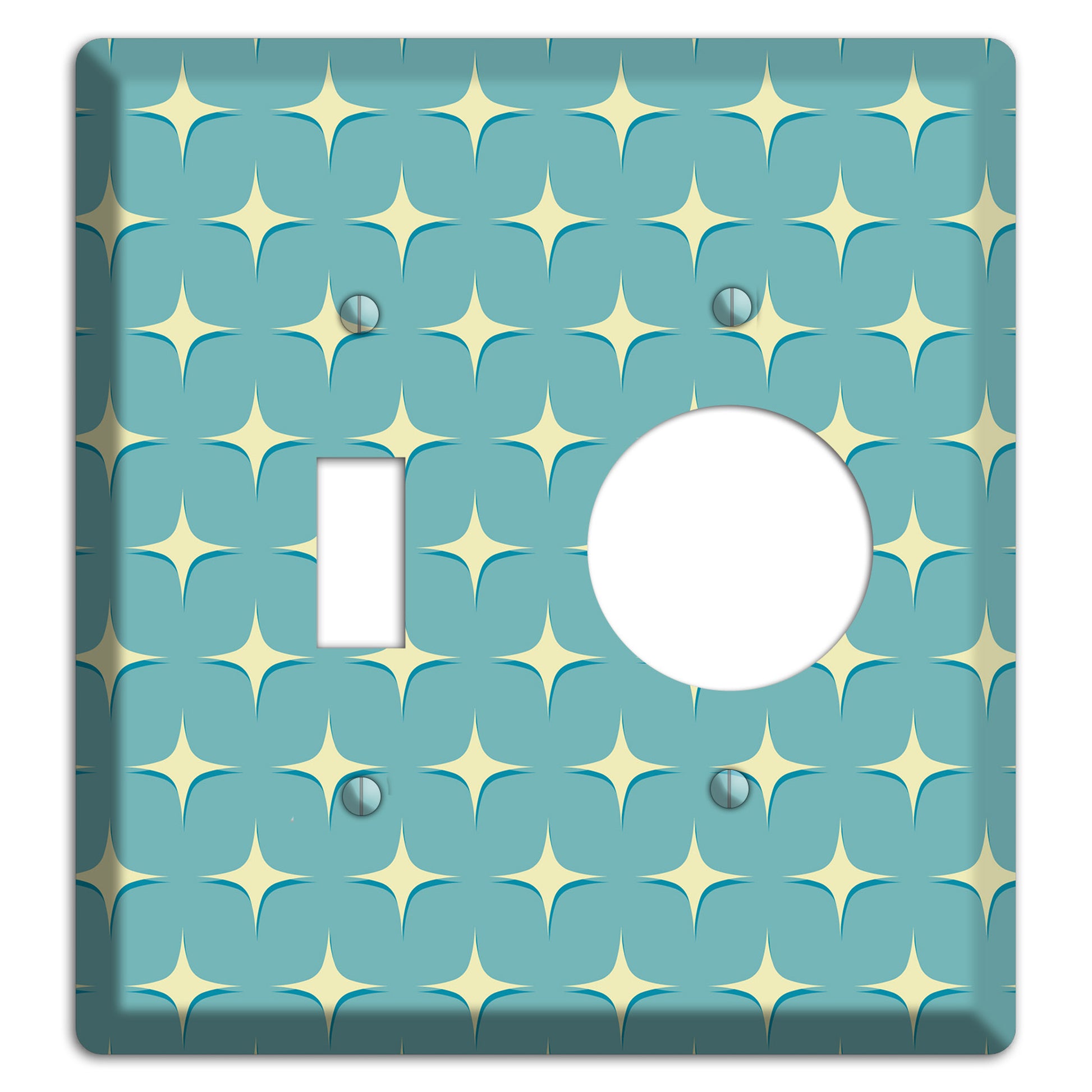 Yellow Atomic Diamond Toggle / Receptacle Wallplate