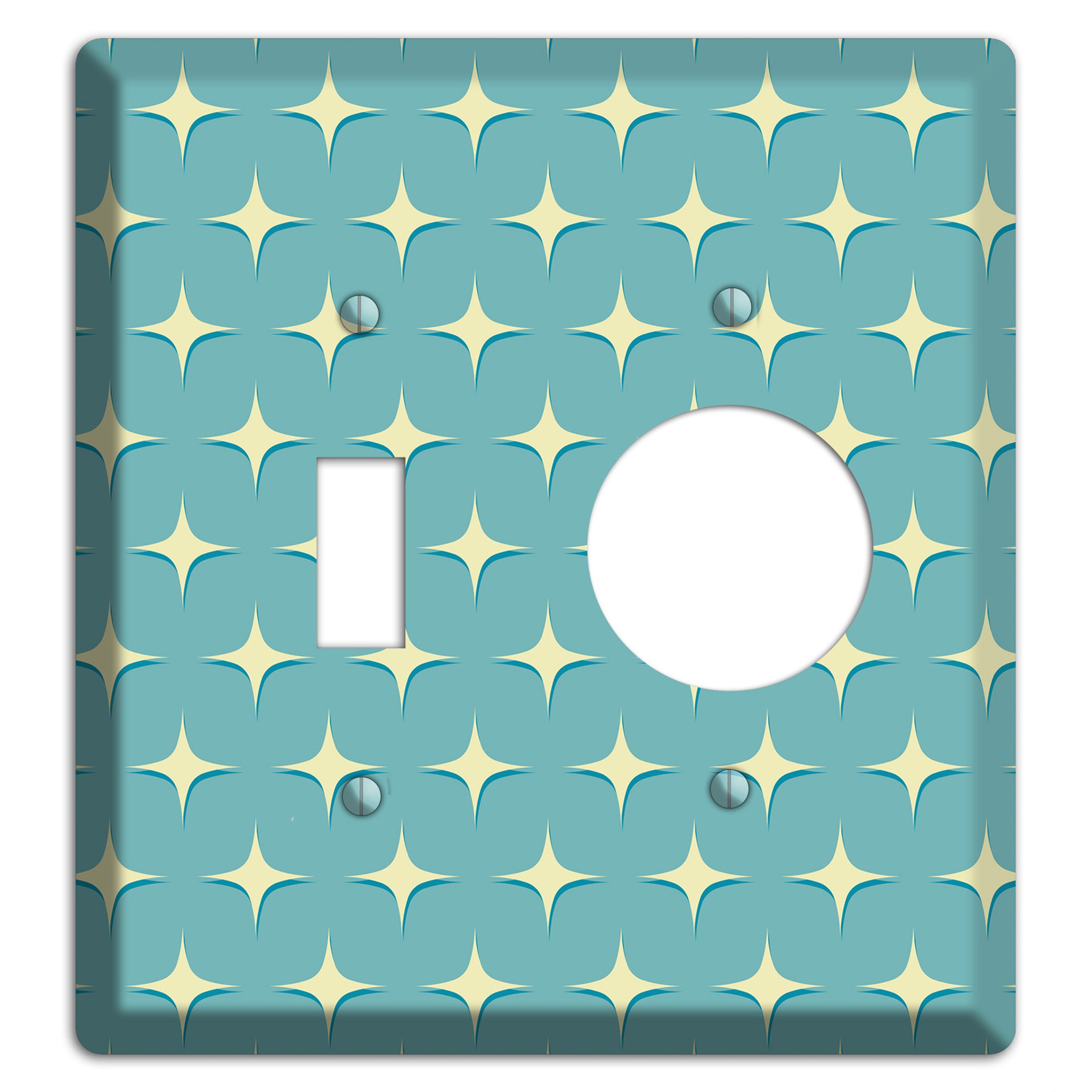 Yellow Atomic Diamond Toggle / Receptacle Wallplate