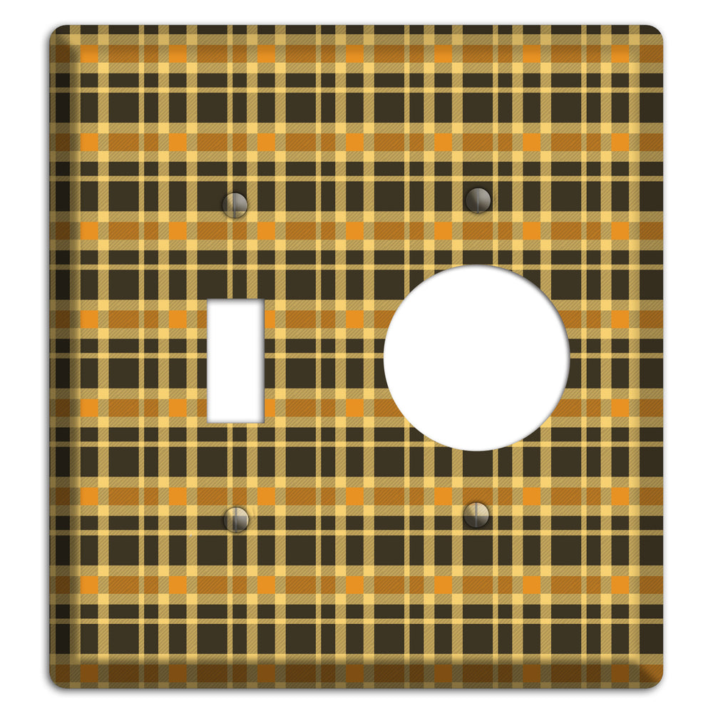 Mustard and Black Plaid Toggle / Receptacle Wallplate