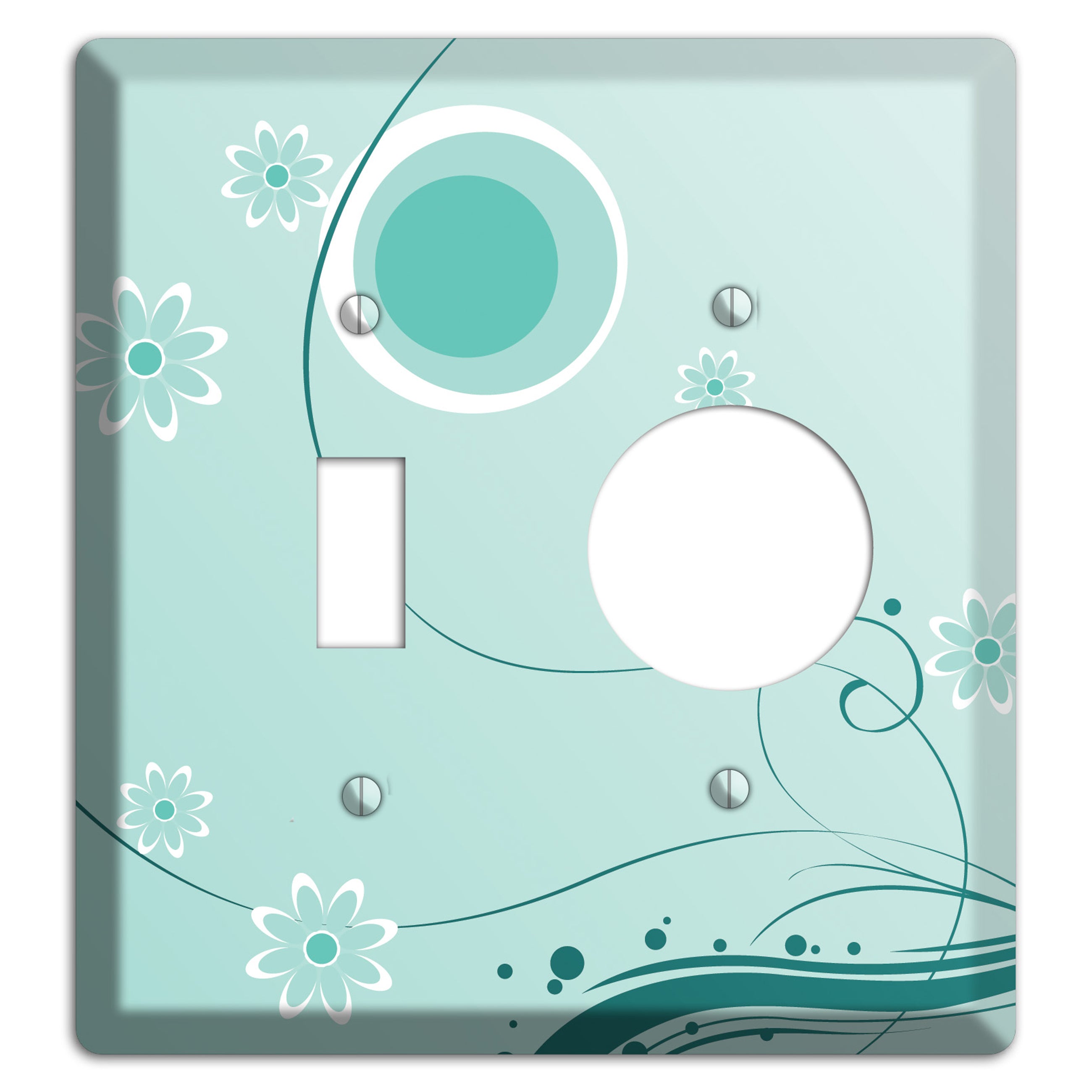Light Green Floral Toggle / Receptacle Wallplate