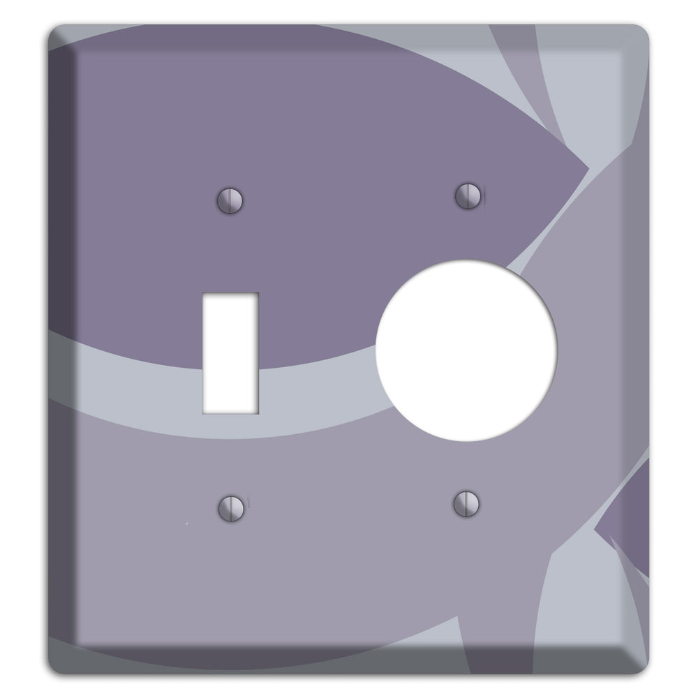 Grey and Lavender Abstract Toggle / Receptacle Wallplate