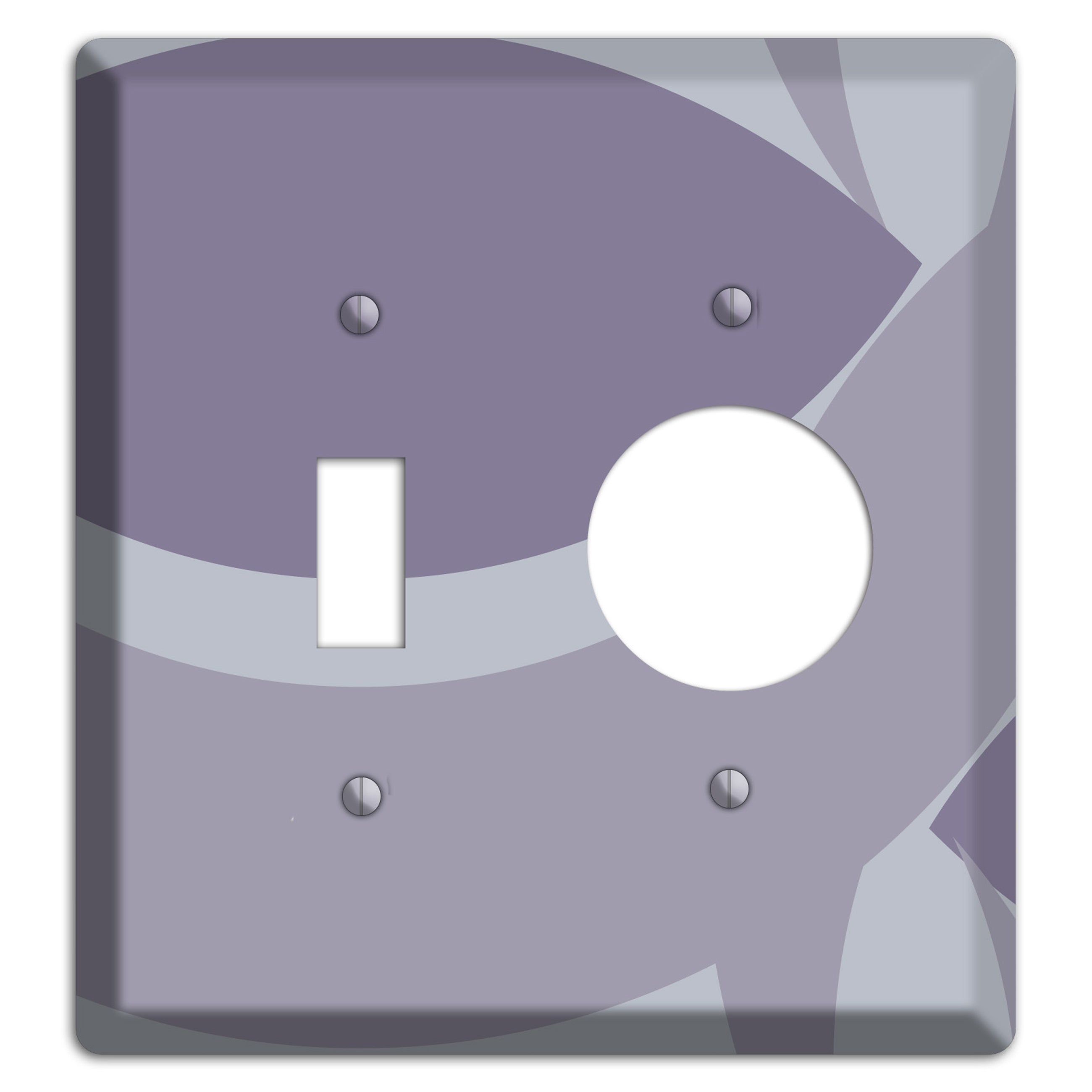 Grey and Lavender Abstract Toggle / Receptacle Wallplate