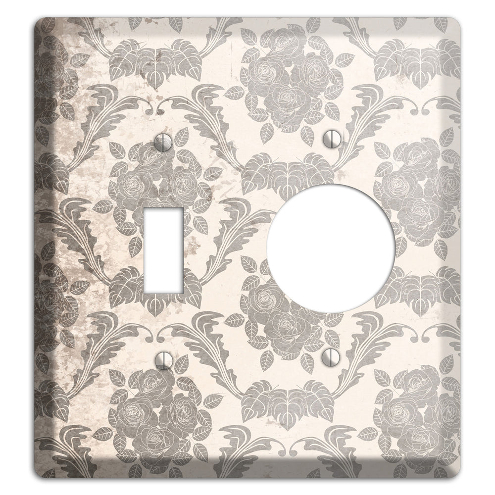 Pearl Bush Vintage Rose Damask Toggle / Receptacle Wallplate