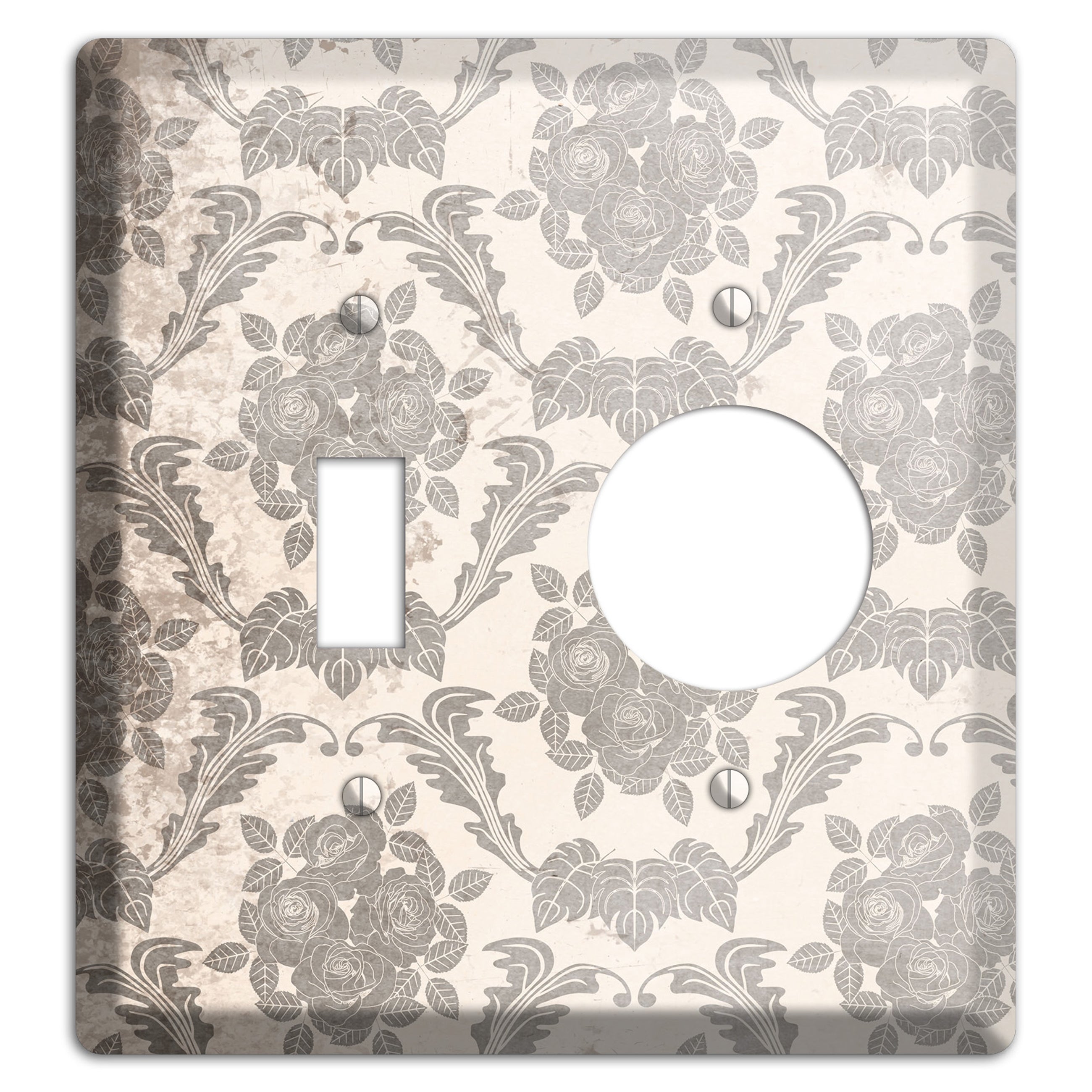 Pearl Bush Vintage Rose Damask Toggle / Receptacle Wallplate