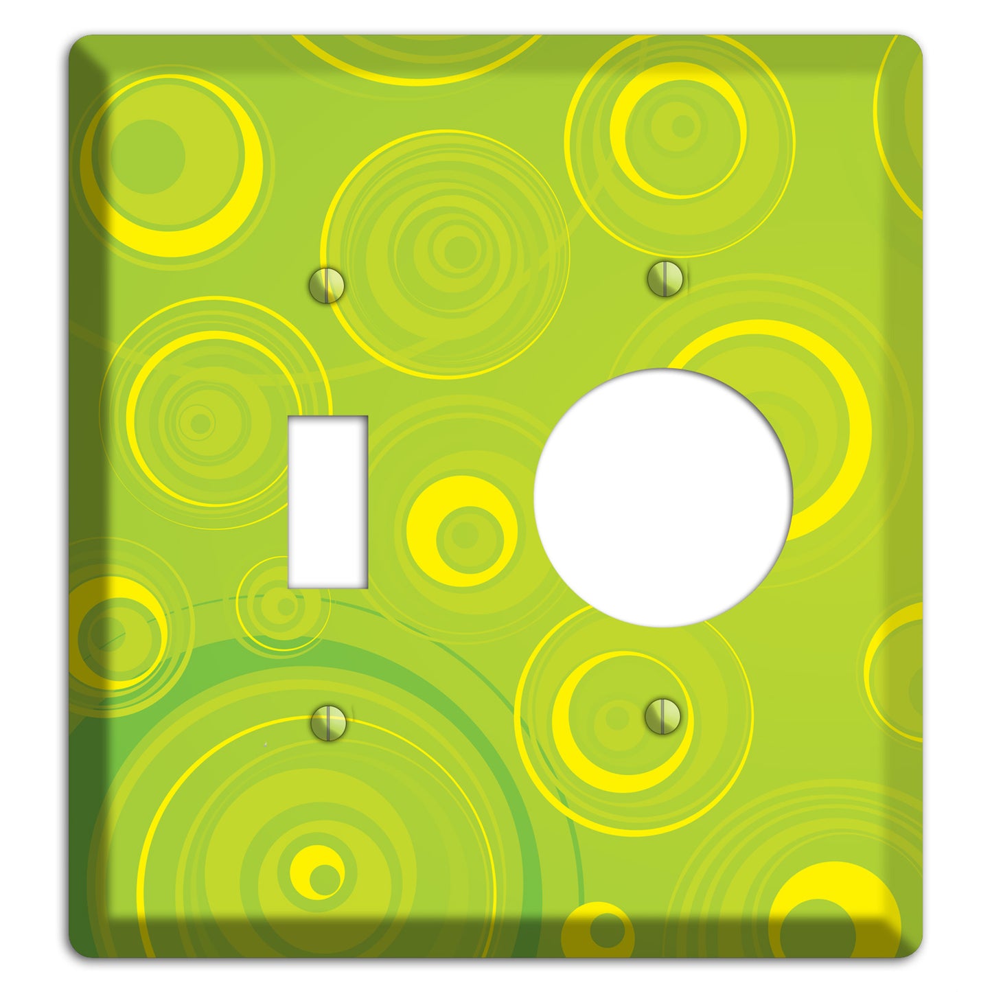 Green-yellow Circles Toggle / Receptacle Wallplate