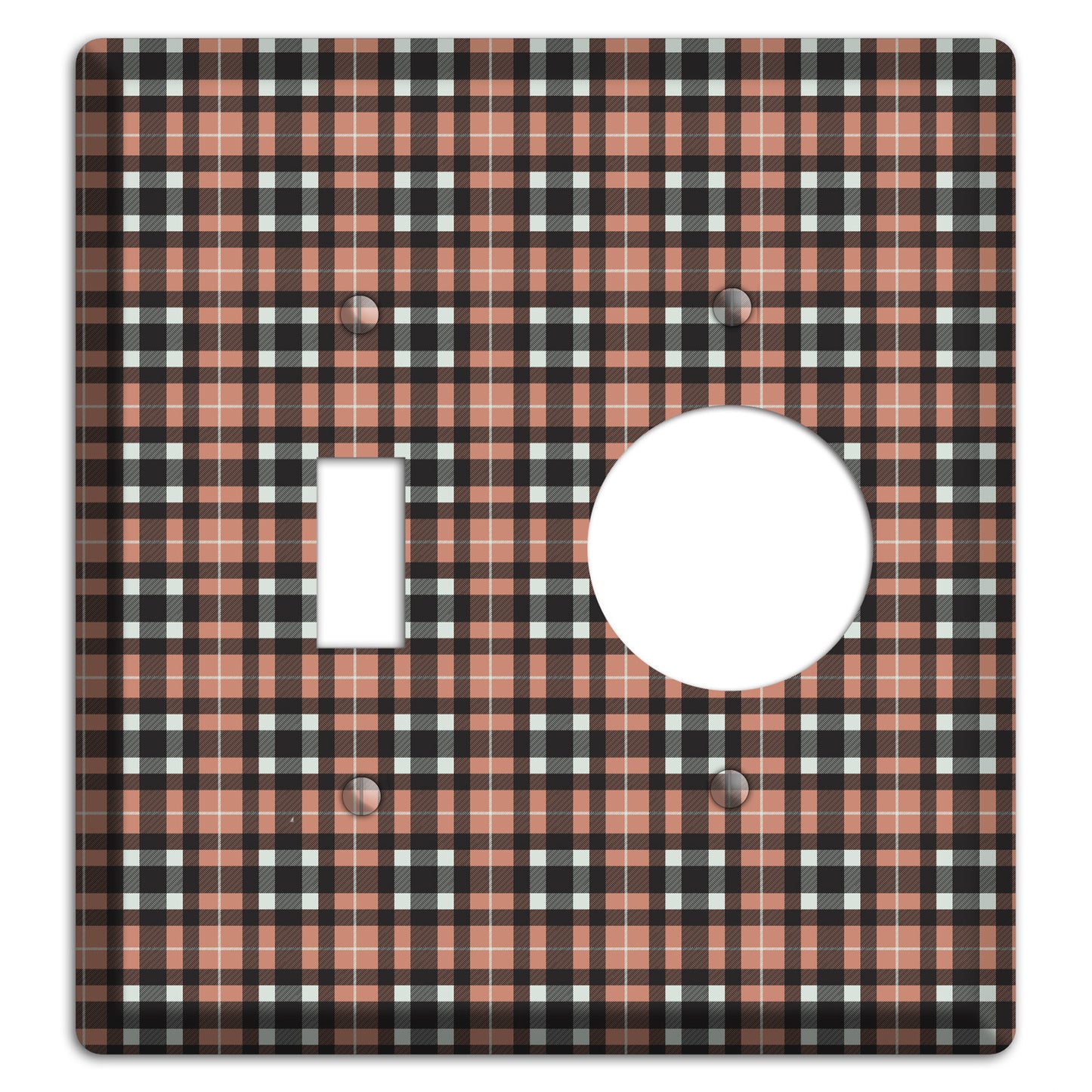 Light Brown Plaid Toggle / Receptacle Wallplate