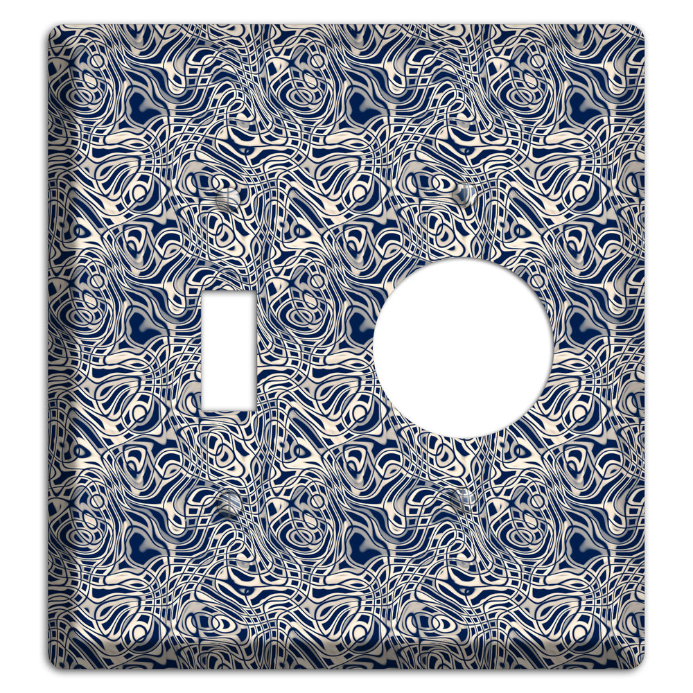 Blue Psychedelic Swirl Toggle / Receptacle Wallplate