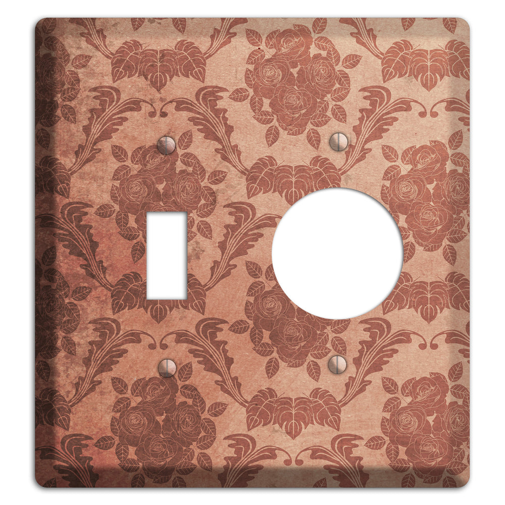 Old Rose Vintage Rose Damask Toggle / Receptacle Wallplate